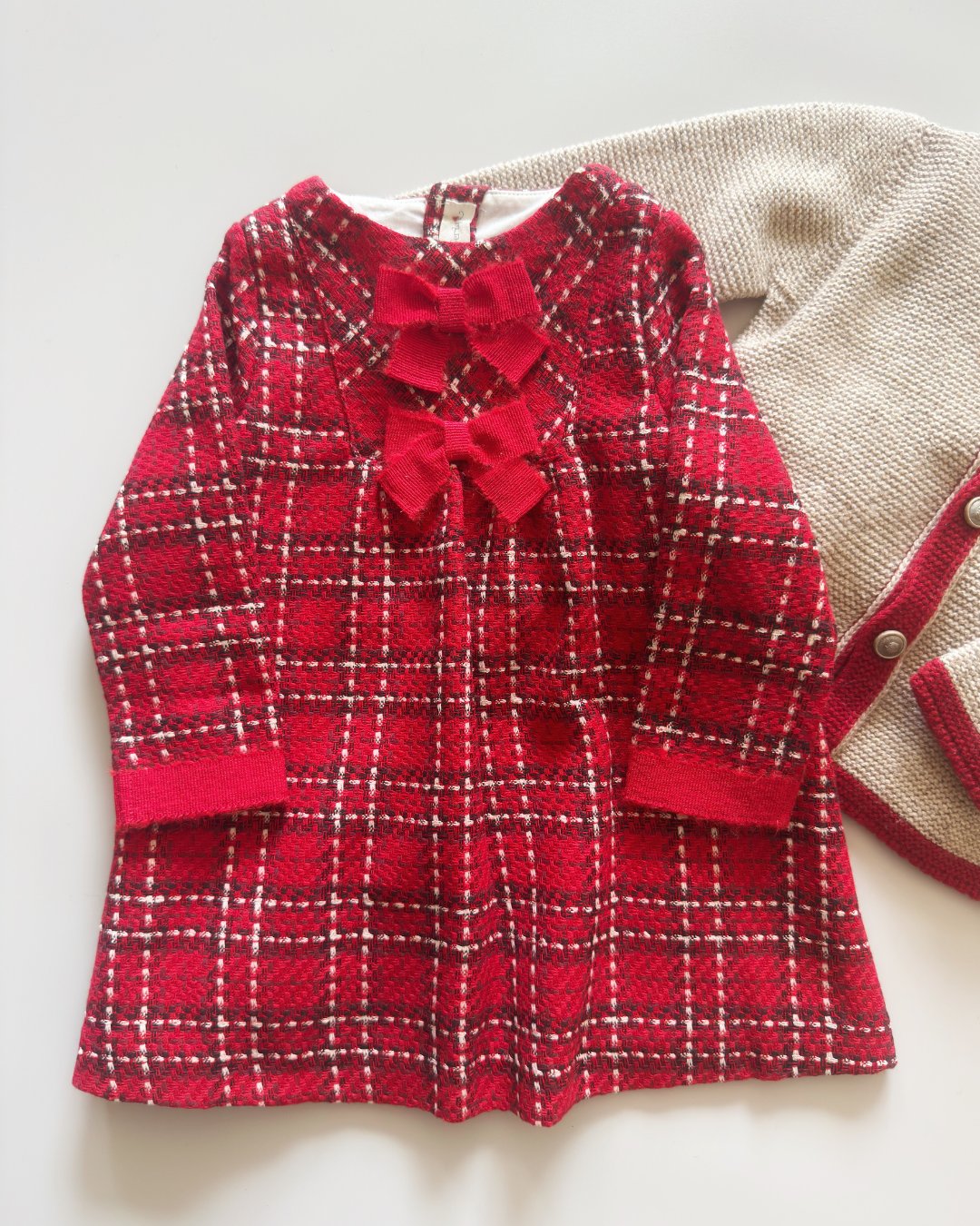 FinaEjerique★レッドチェックツイードドレス(2A~10A)の画像