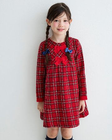 FinaEjerique★レッドチェックツイードドレス(2A~10A)の画像