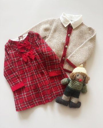 FinaEjerique★レッドチェックツイードドレス(2A~10A)の画像