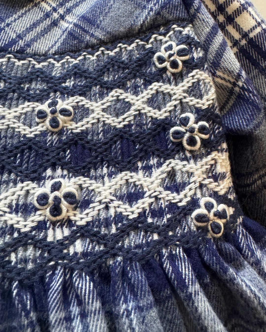 Malvi&Co★ネイビータータンスモッキングドレス(2A~10A)の画像