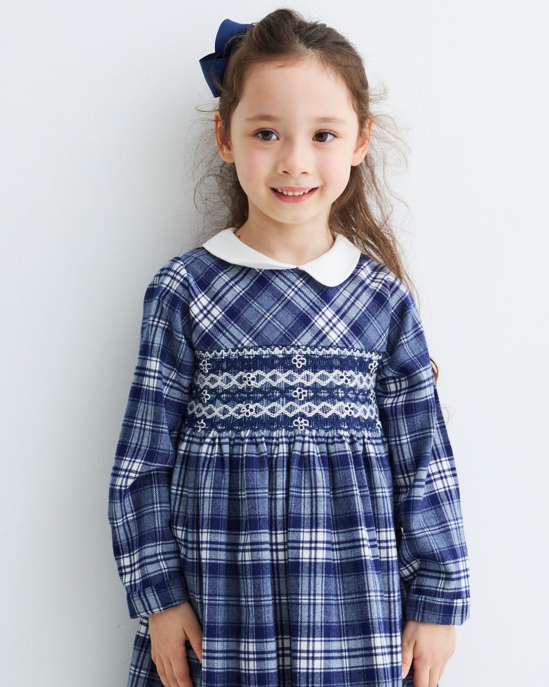 Malvi&Co★ネイビータータンスモッキングドレス(2A~10A)の画像