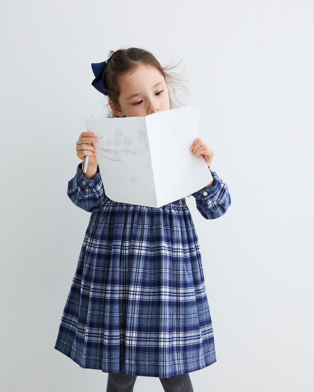 Malvi&Co★ネイビータータンスモッキングドレス(2A~10A)の画像