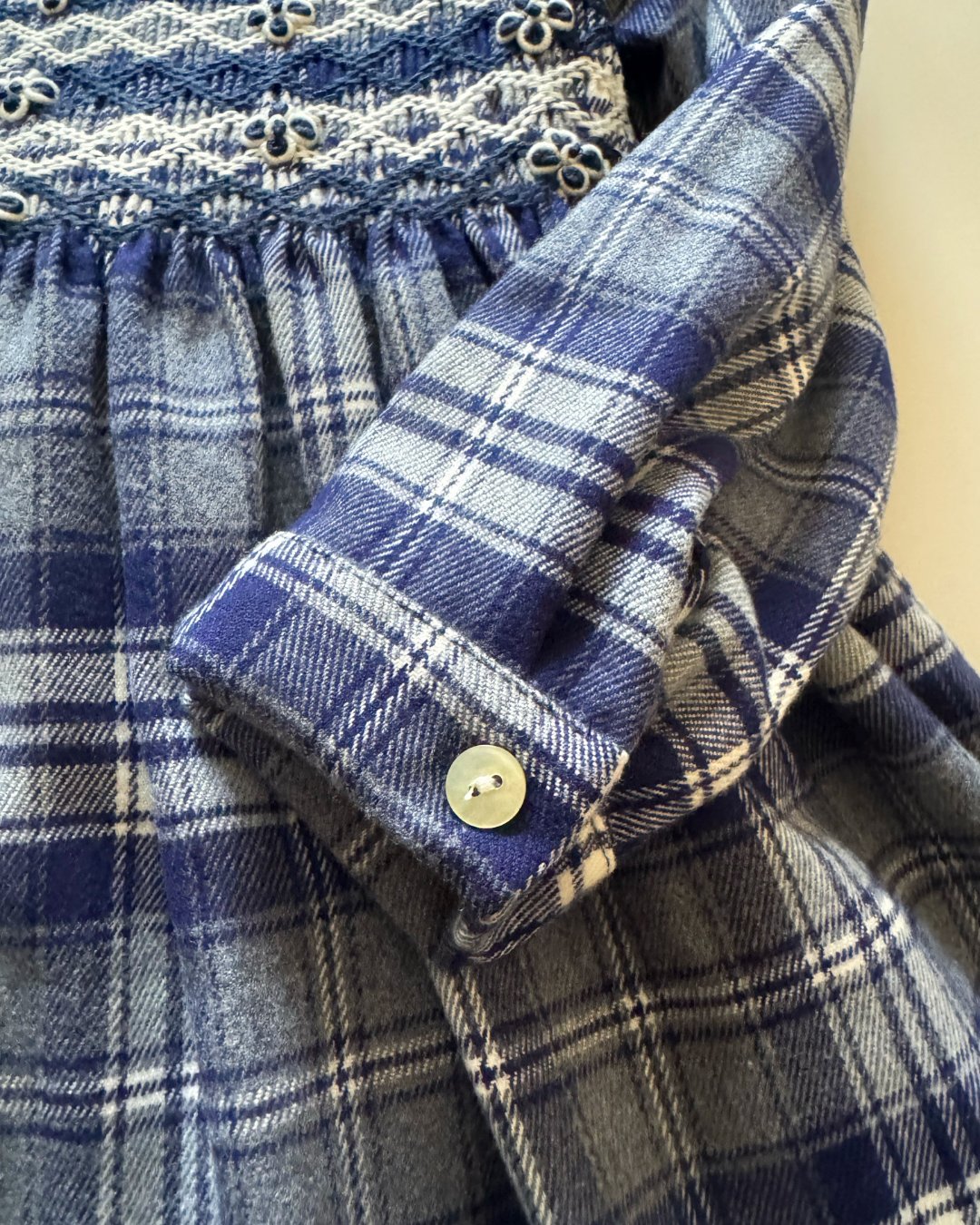 Malvi&Co★ネイビータータンスモッキングドレス(2A~10A)の画像