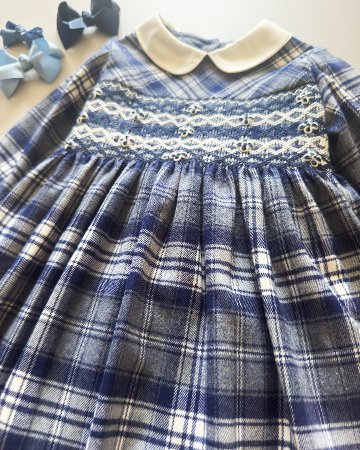 Malvi&Co★ネイビータータンスモッキングドレス(2A~10A)の画像