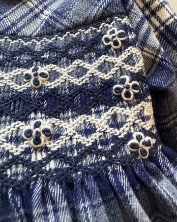 Malvi&Co★ネイビータータンスモッキングドレス(2A~10A)の画像