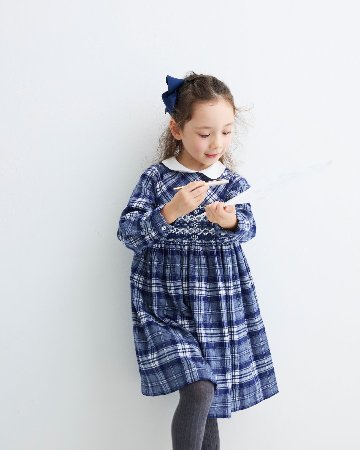Malvi&Co★ネイビータータンスモッキングドレス(2A~10A)の画像
