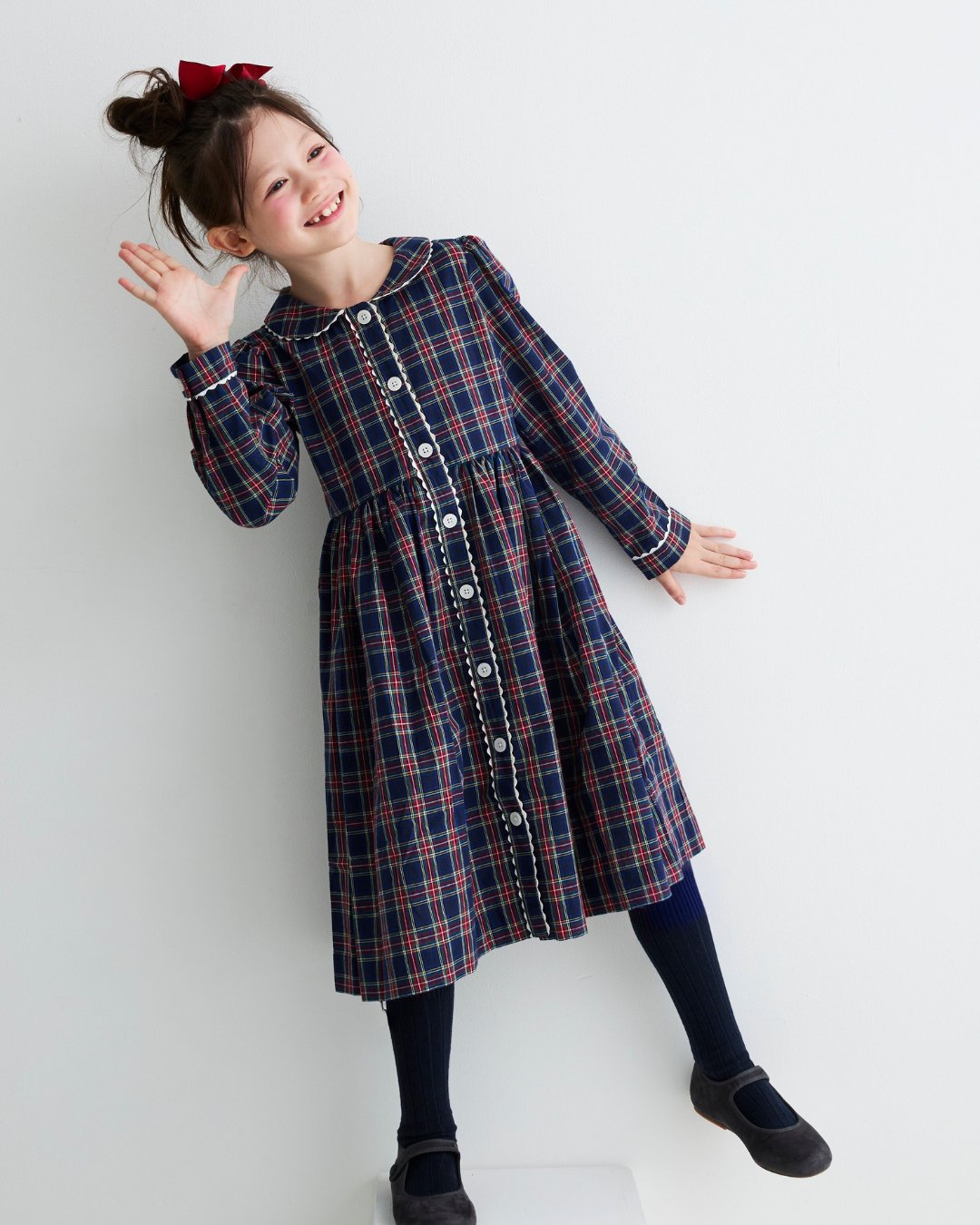 RachelRiley★Tartan Button Front Dress(3y~10y)の画像