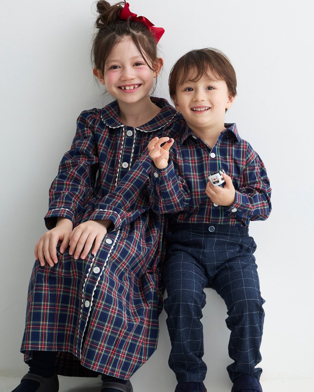 RachelRiley★Tartan Button Front Dress(3y~10y)の画像