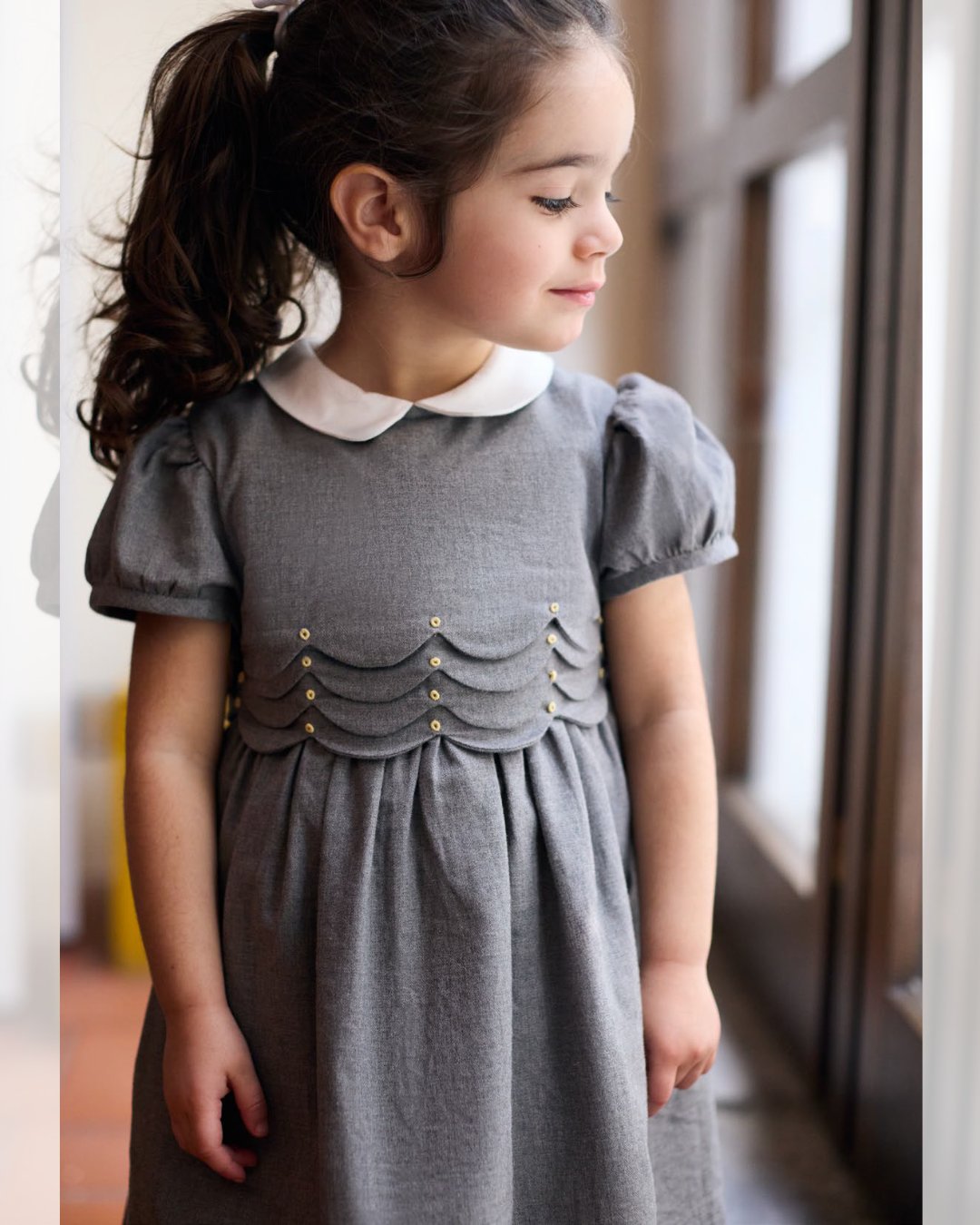 Malvi&Co★スカラップ刺繍フランネルドレス(3A~10A)の画像