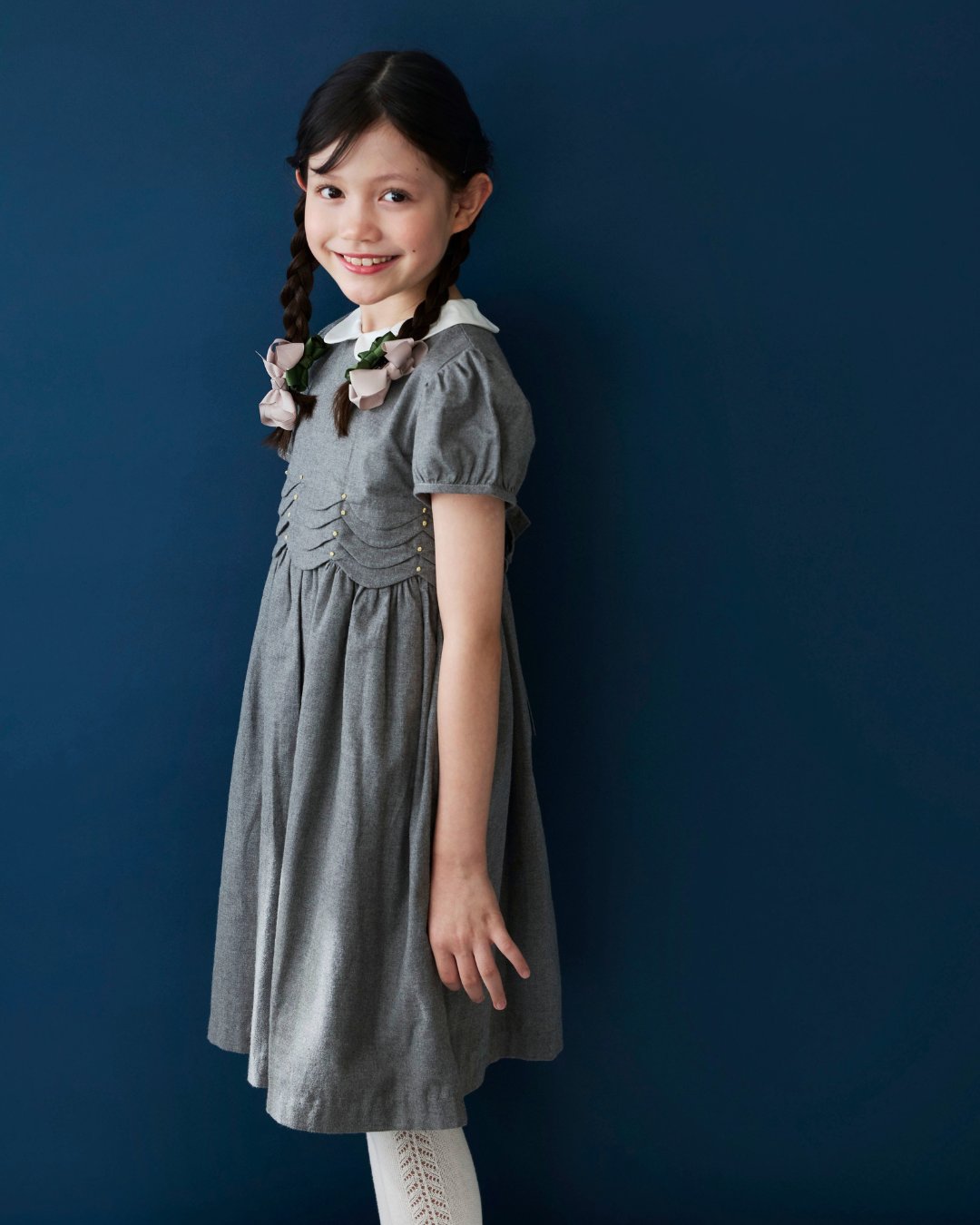 Malvi&Co★スカラップ刺繍フランネルドレス(3A~10A)の画像