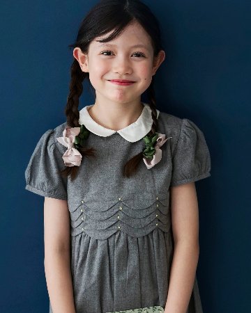 Malvi&Co★スカラップ刺繍フランネルドレス(3A~10A)の画像