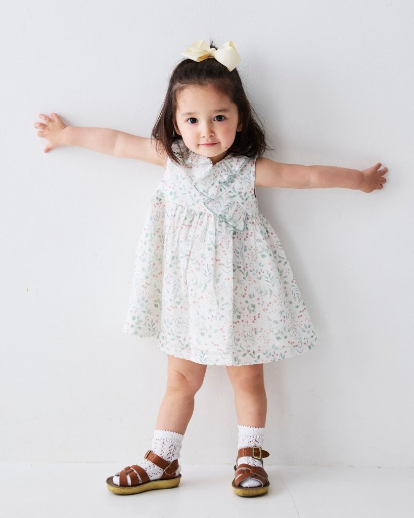 FinaEjerique★Green leaf organza dress-mini(12m~2A)の画像