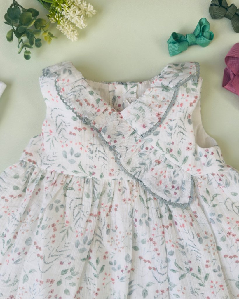 FinaEjerique★Green leaf organza dress-mini(12m~2A)の画像