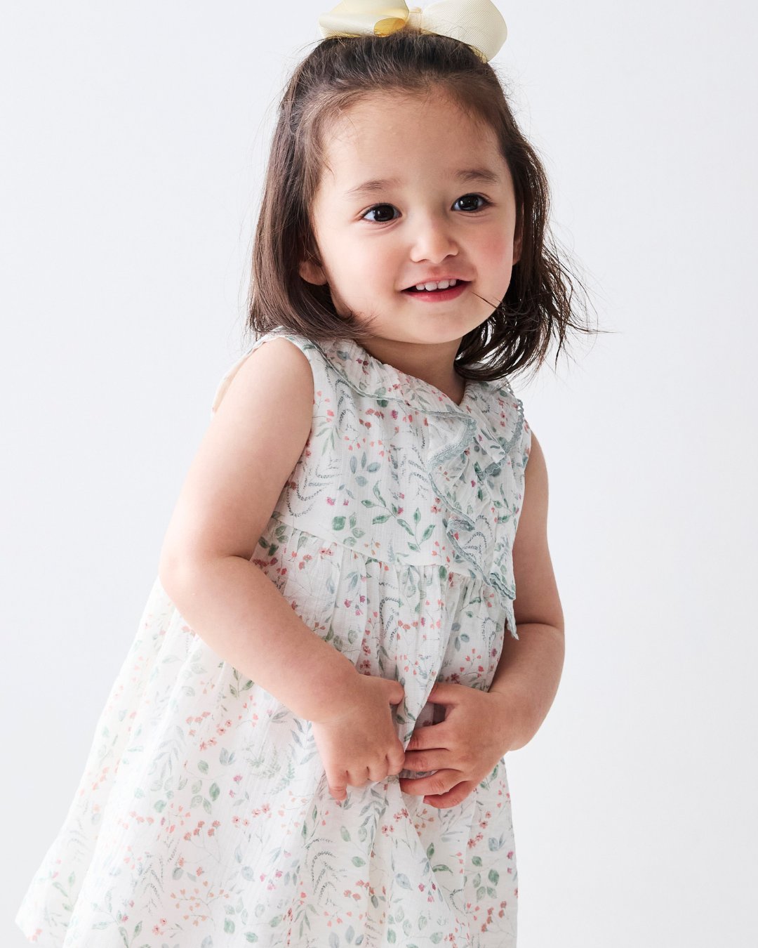 FinaEjerique★Green leaf organza dress-mini(12m~2A)の画像