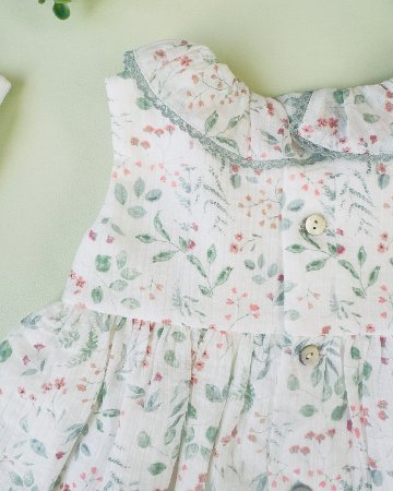 FinaEjerique★Green leaf organza dress-mini(12m~2A)の画像