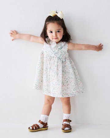 FinaEjerique★Green leaf organza dress-mini(12m~2A)の画像