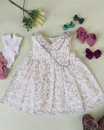 FinaEjerique★Green leaf organza dress-mini(12m~2A)の画像