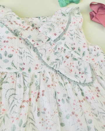 FinaEjerique★Green leaf organza dress-mini(12m~2A)の画像