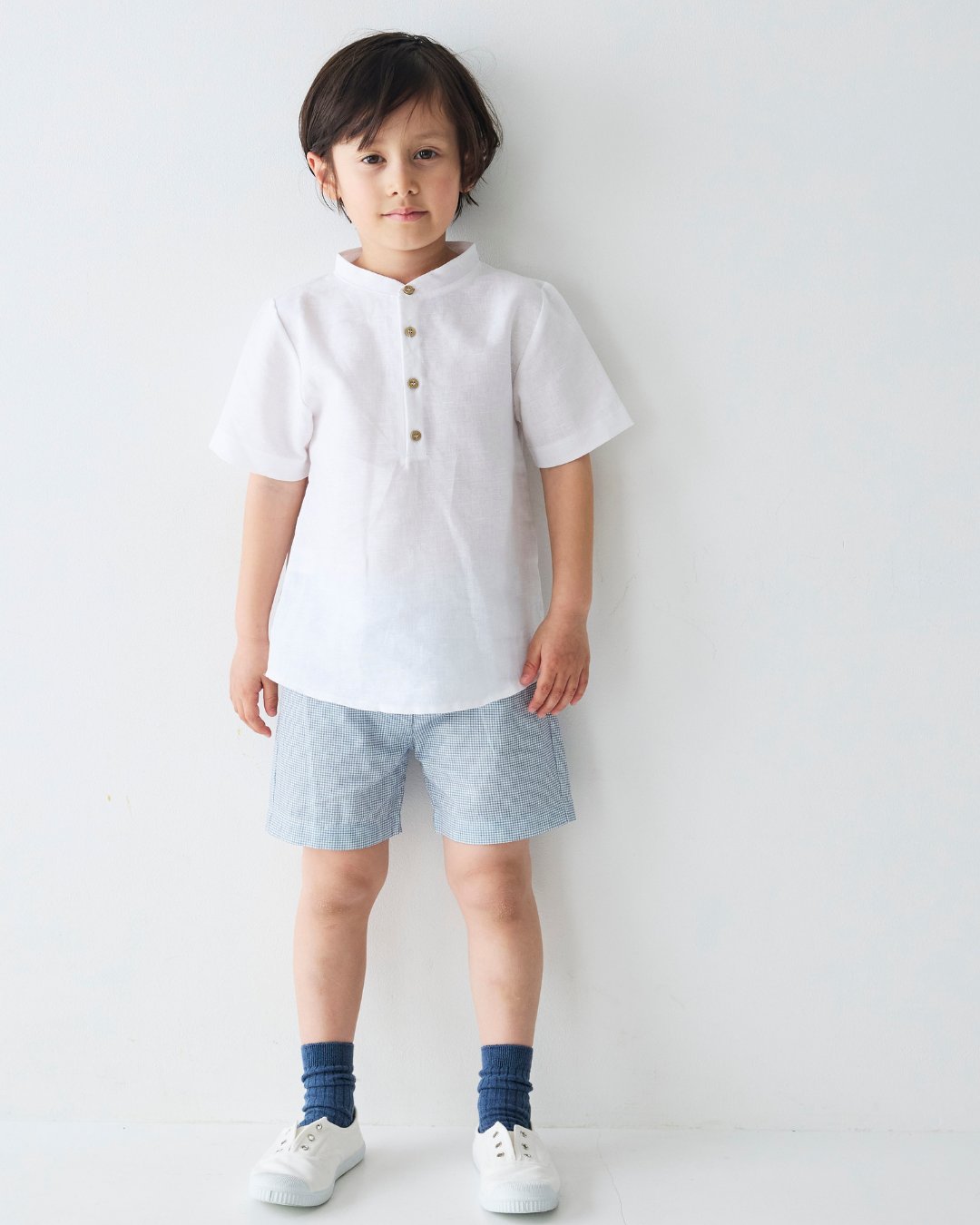 mebi★Midsummer Sage Ginghamショートパンツ(12m~6A)の画像
