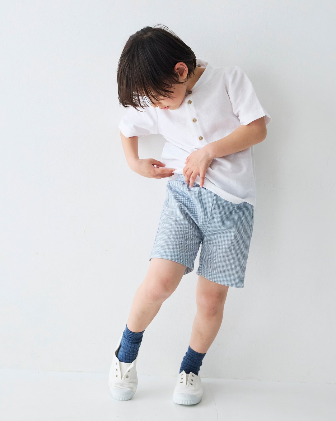 mebi★Midsummer Sage Ginghamショートパンツ(12m~6A)の画像