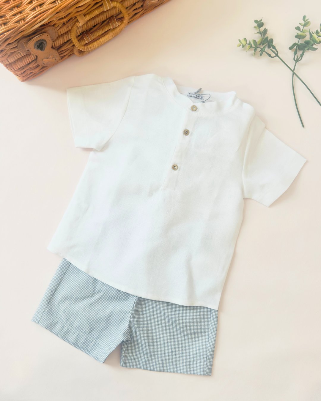 mebi★Midsummer Sage Ginghamショートパンツ(12m~6A)の画像