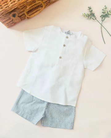 mebi★Midsummer Sage Ginghamショートパンツ(12m~6A)の画像