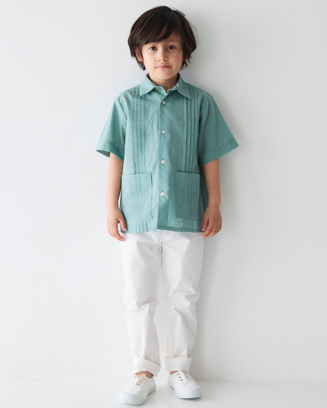 pi&pa★GUAYABERAボーイズシャツ(2A~10A)の画像
