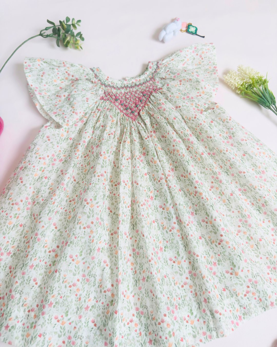 pi&pa★SANTA LUCIAスモッキングビショップドレス(12m~5A)の画像
