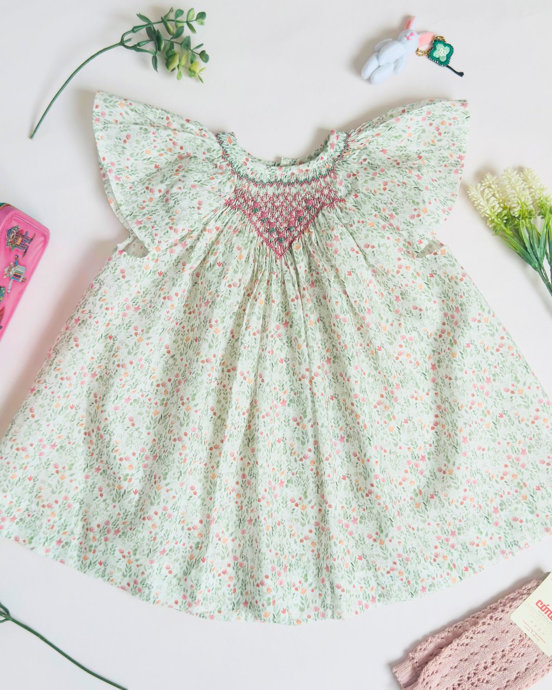 pi&pa★SANTA LUCIAスモッキングビショップドレス(12m~5A)の画像