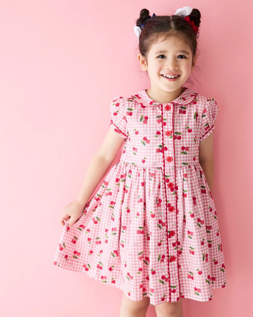 RachelRiley★Gingham Cherry Button Front Dress(2y~10y)の画像