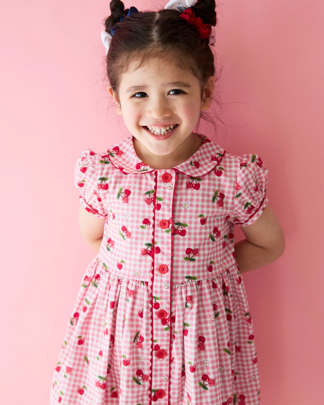 RachelRiley★Gingham Cherry Button Front Dress(2y~10y)の画像