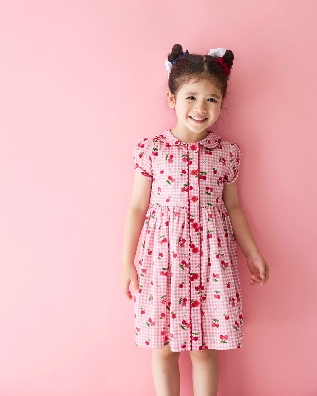 RachelRiley★Gingham Cherry Button Front Dress(2y~10y)の画像
