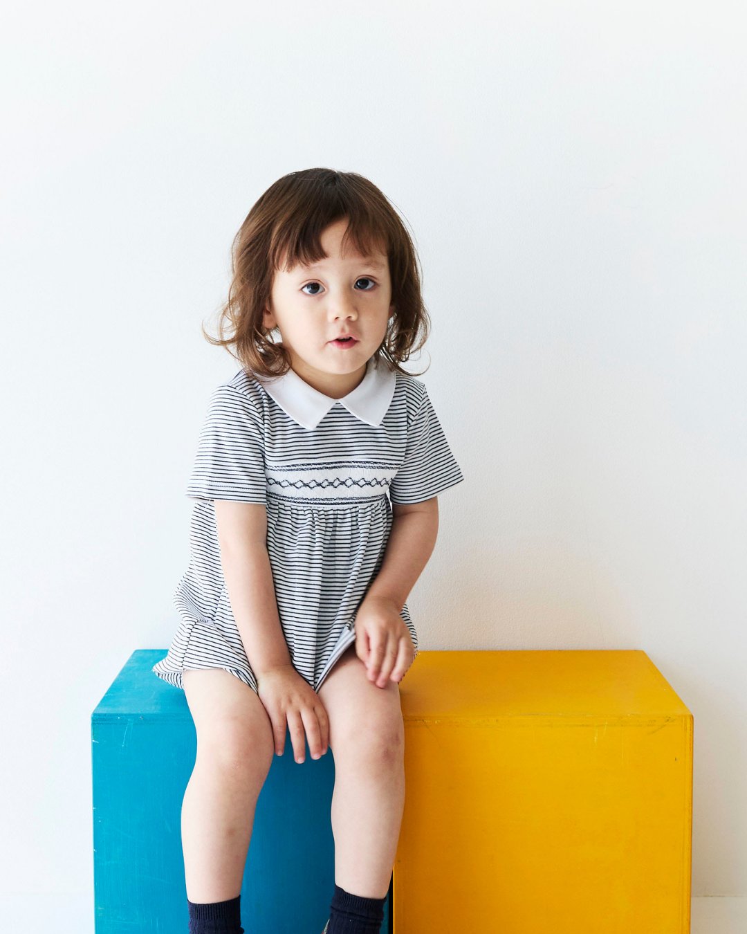 RachelRiley★Stripe Smocked Rompers(6m~18m)の画像
