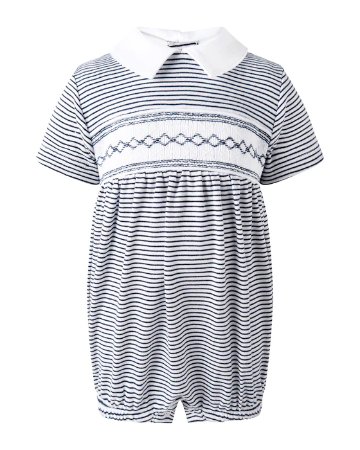 RachelRiley★Stripe Smocked Rompers(6m~18m)の画像