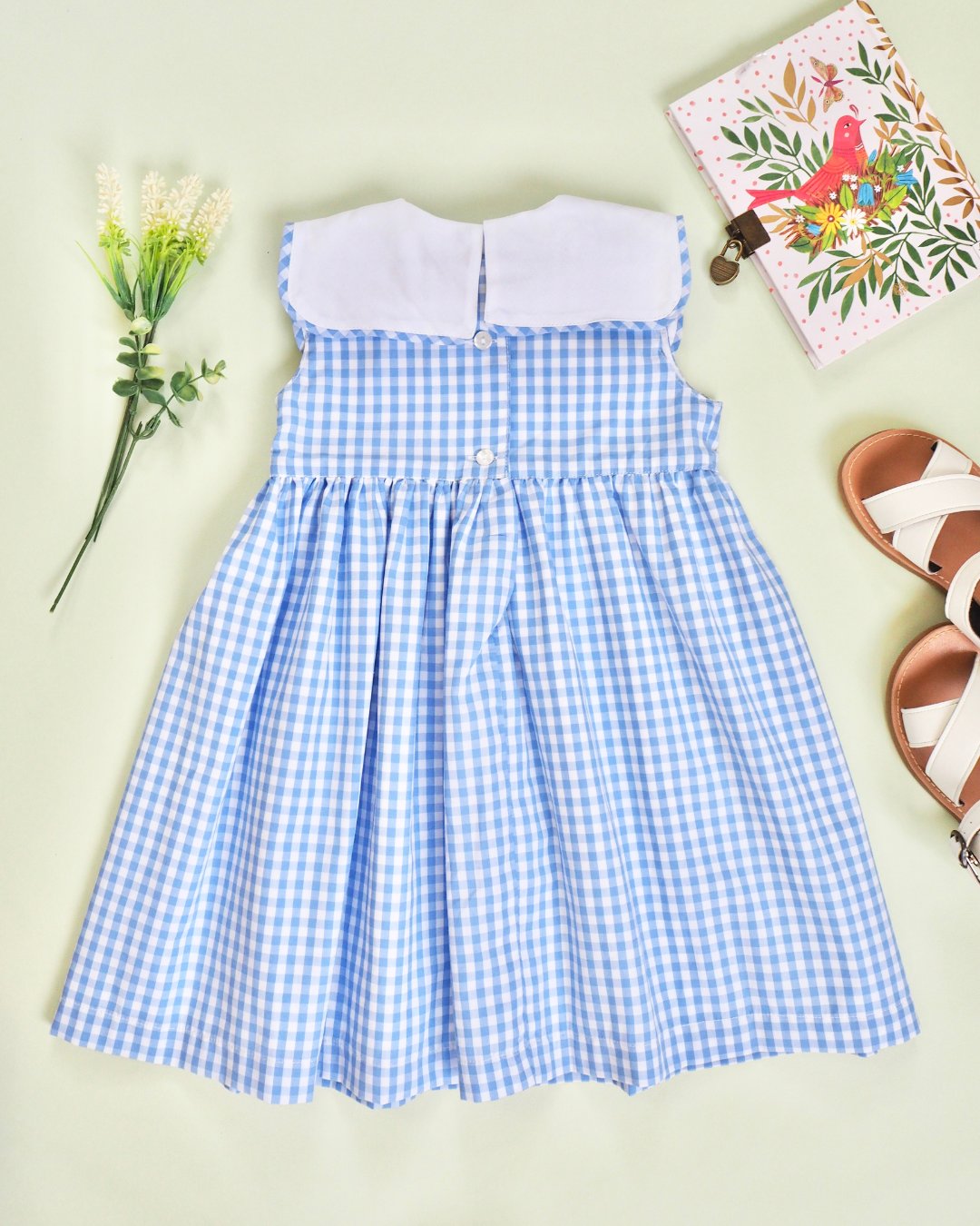 MICHELL×Puromimo★Blue Gingham Sailor bow Dress(2A~10A)の画像