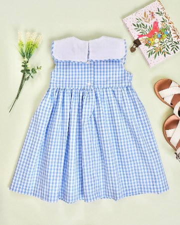 MICHELL×Puromimo★Blue Gingham Sailor bow Dress(2A~10A)の画像
