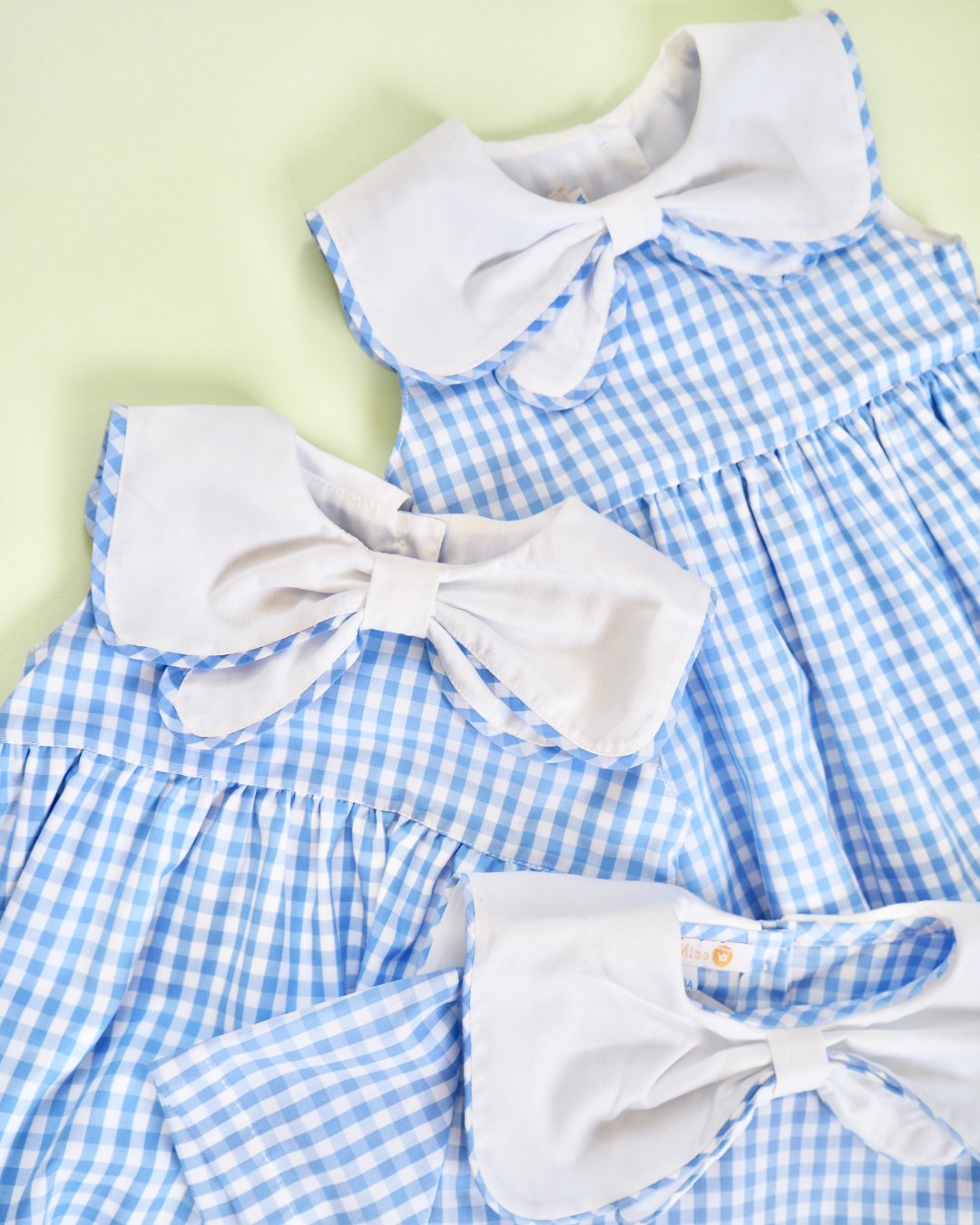 MICHELL×Puromimo★Blue Gingham Sailor bow Rompers(unisex)(12m~18m)の画像