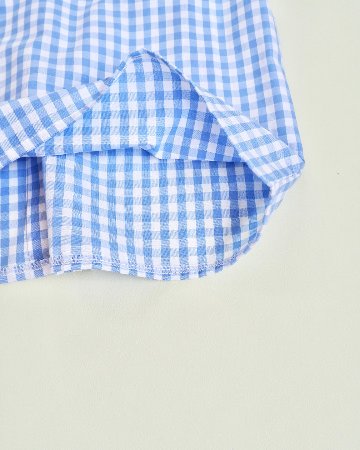 MICHELL×Puromimo★Blue Gingham Sailor bow Shirt(2A~6A)の画像