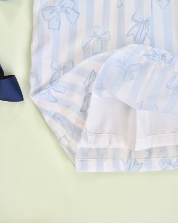 MICHELL×Puromimo★Water Blue Stripe ribbon Dress(2A~10A)の画像