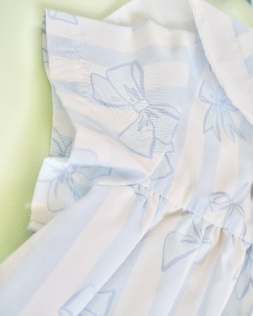 MICHELL×Puromimo★Water Blue Stripe ribbon Dress(2A~10A)の画像
