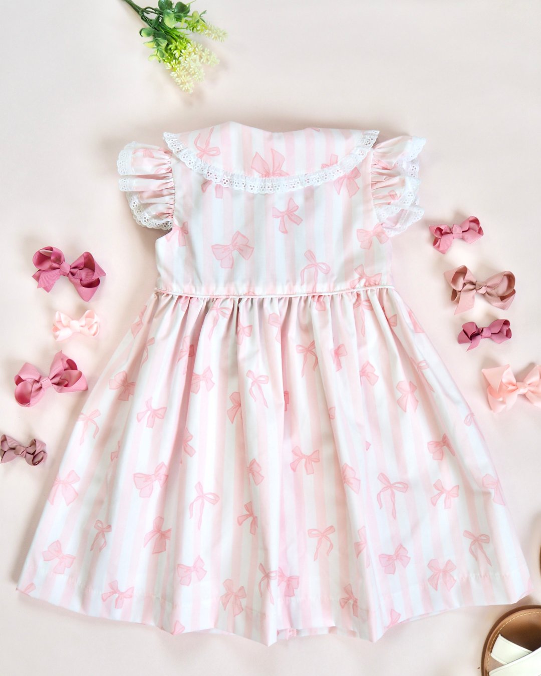 MICHELL×Puromimo★Dorry Pink Stripe Bow Dress(2A~10A)の画像