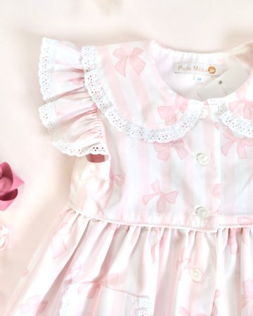 MICHELL×Puromimo★Dorry Pink Stripe Bow Dress(2A~10A)の画像