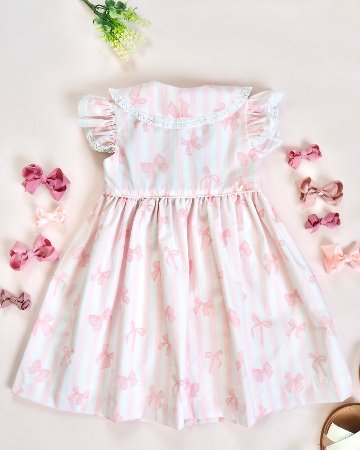 MICHELL×Puromimo★Dorry Pink Stripe Bow Dress(2A~10A)の画像