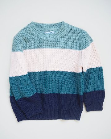 Mayoral★Aqua Color Block Knit Top(2y~10y)の画像