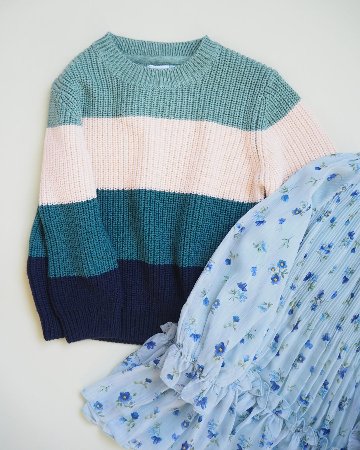 Mayoral★Aqua Color Block Knit Top(2y~10y)の画像