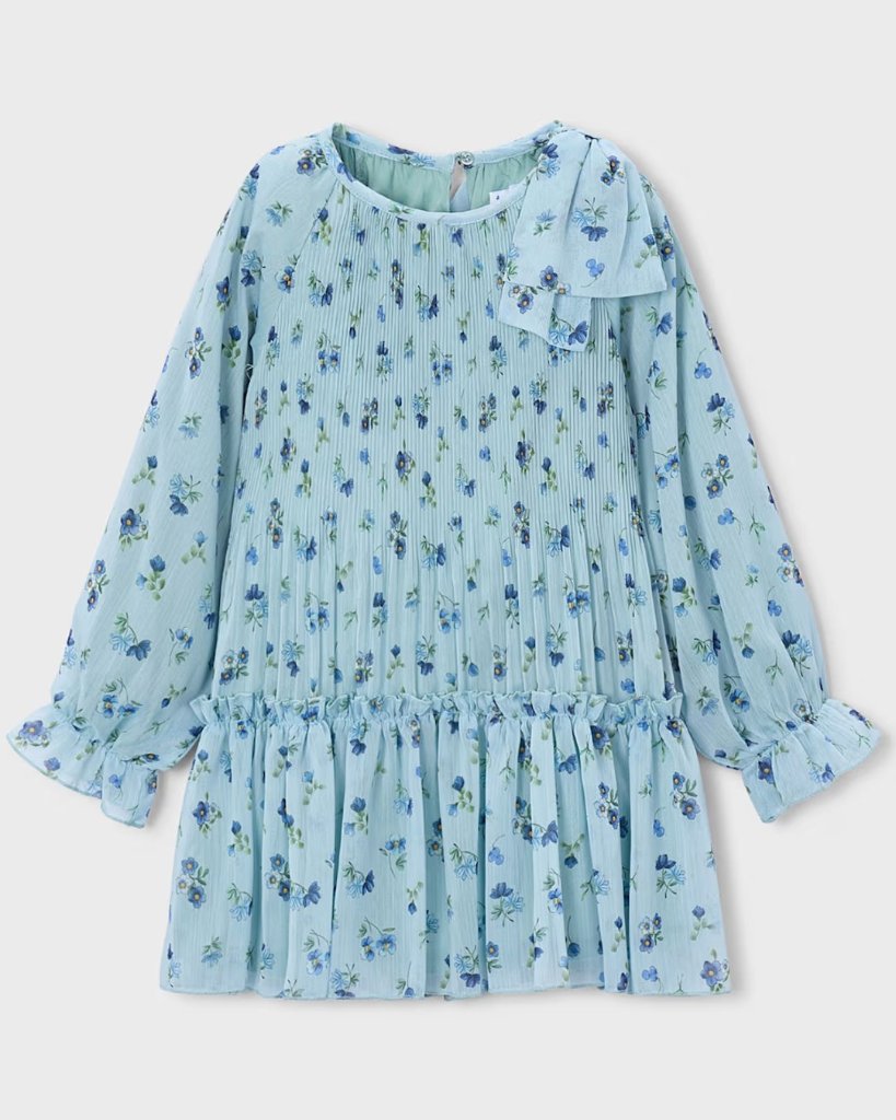 Mayoral★Anis Pleated Aqua Dress(2y~10y)の画像