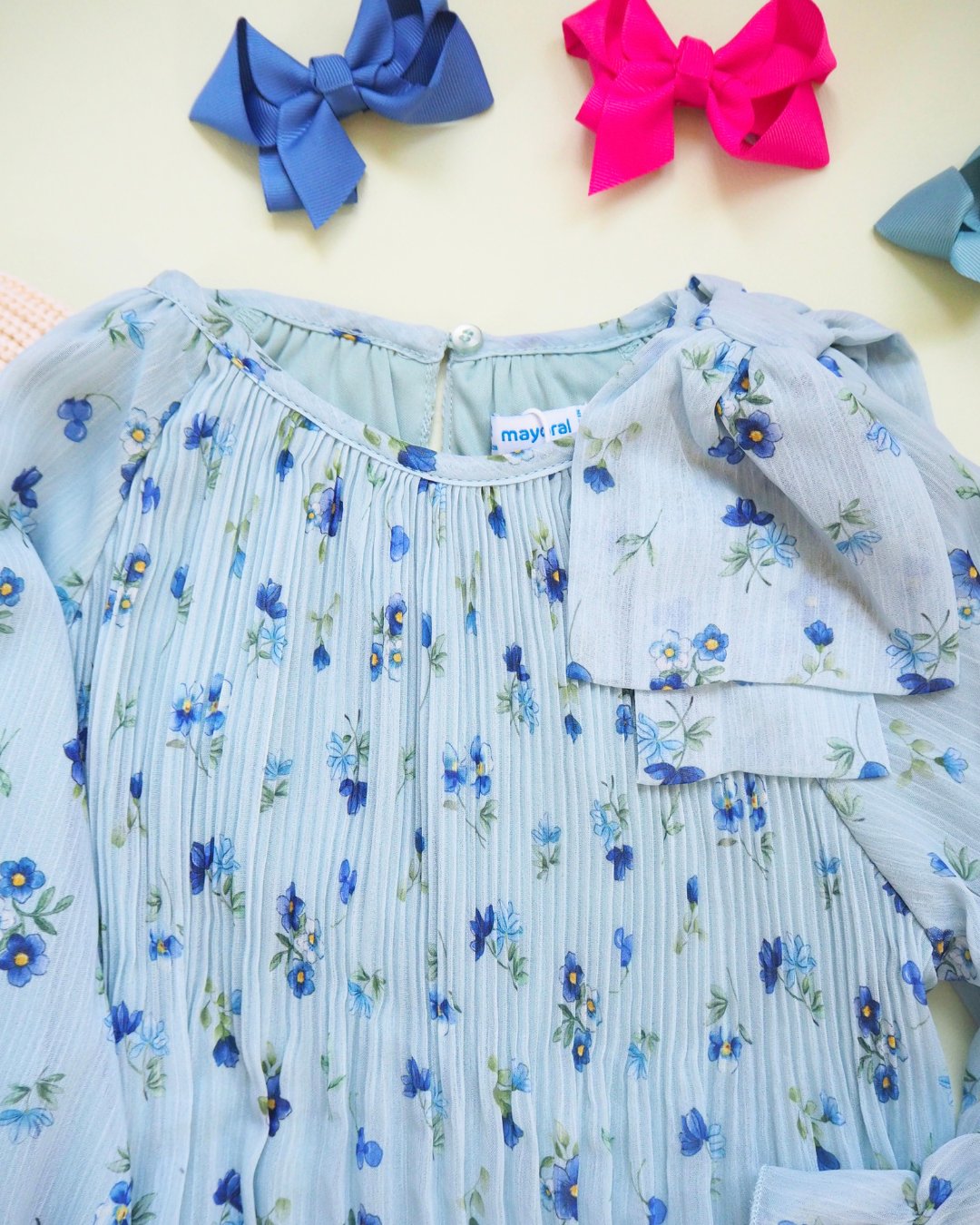 Mayoral★Anis Pleated Aqua Dress(2y~10y)の画像