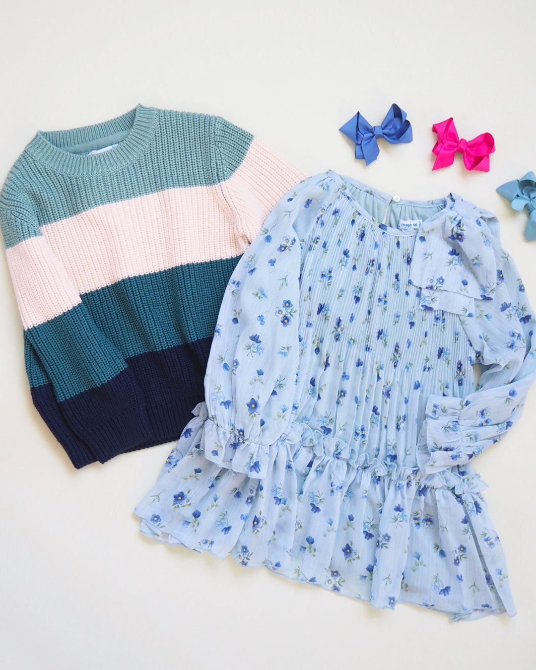 Mayoral★Anis Pleated Aqua Dress(2y~10y)の画像