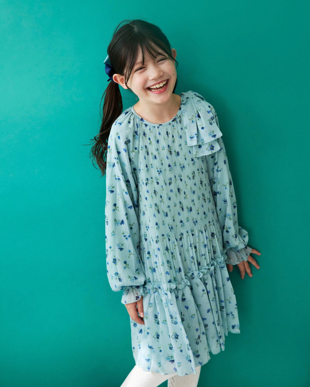 Mayoral★Anis Pleated Aqua Dress(2y~10y)の画像