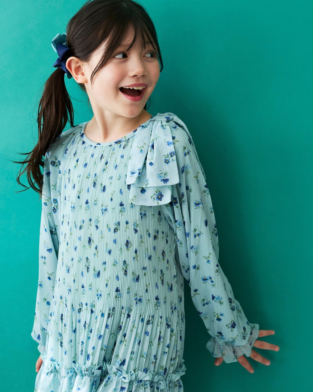 Mayoral★Anis Pleated Aqua Dress(2y~10y)の画像